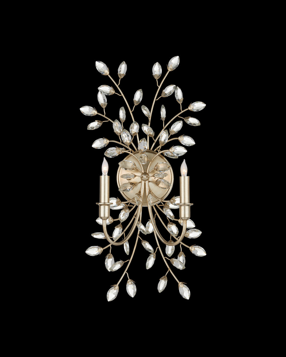 Currey & Company Forget Me Not Silver Wall Sconce