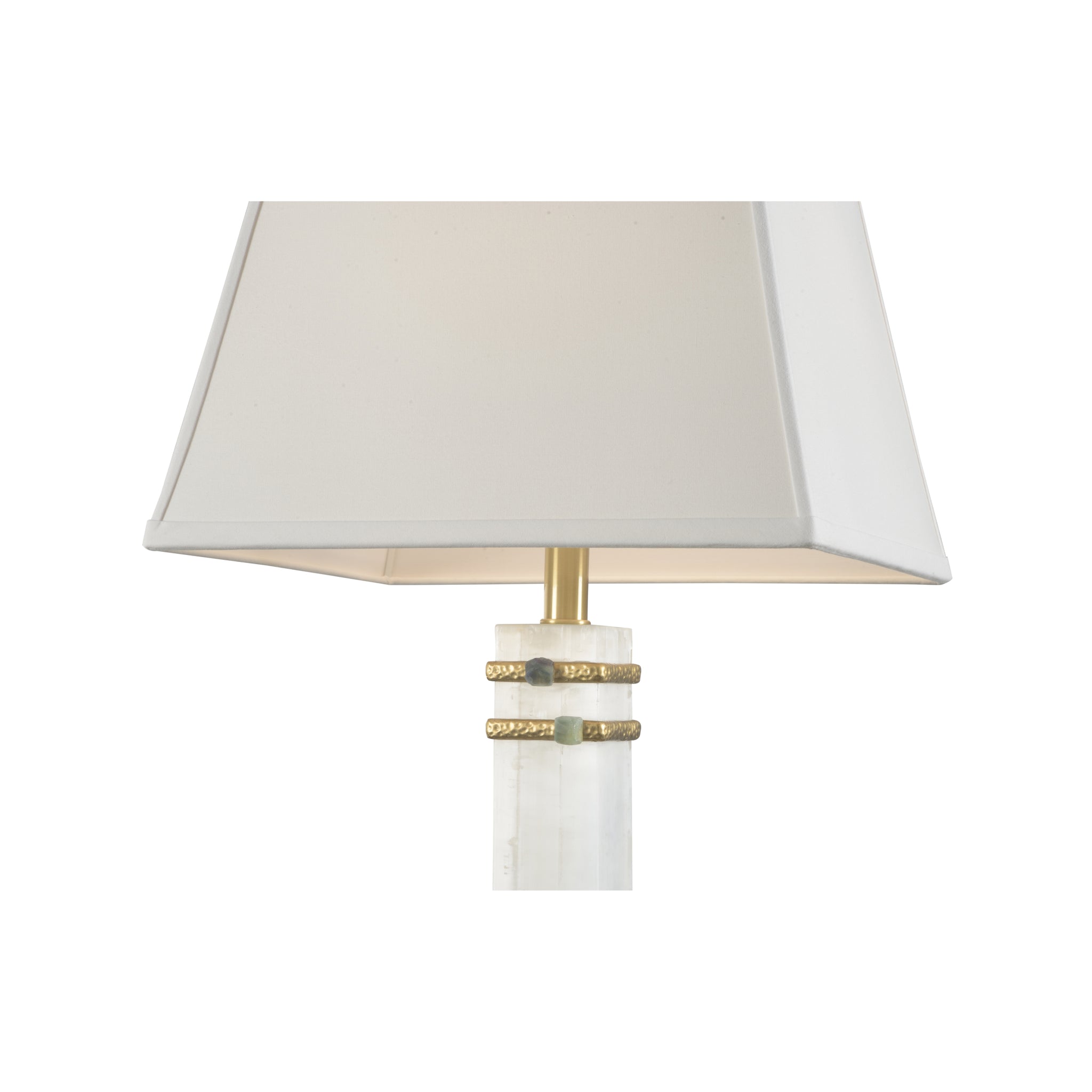 Chelsea House Alabaster Column Lamp With Gold/Stone Rings