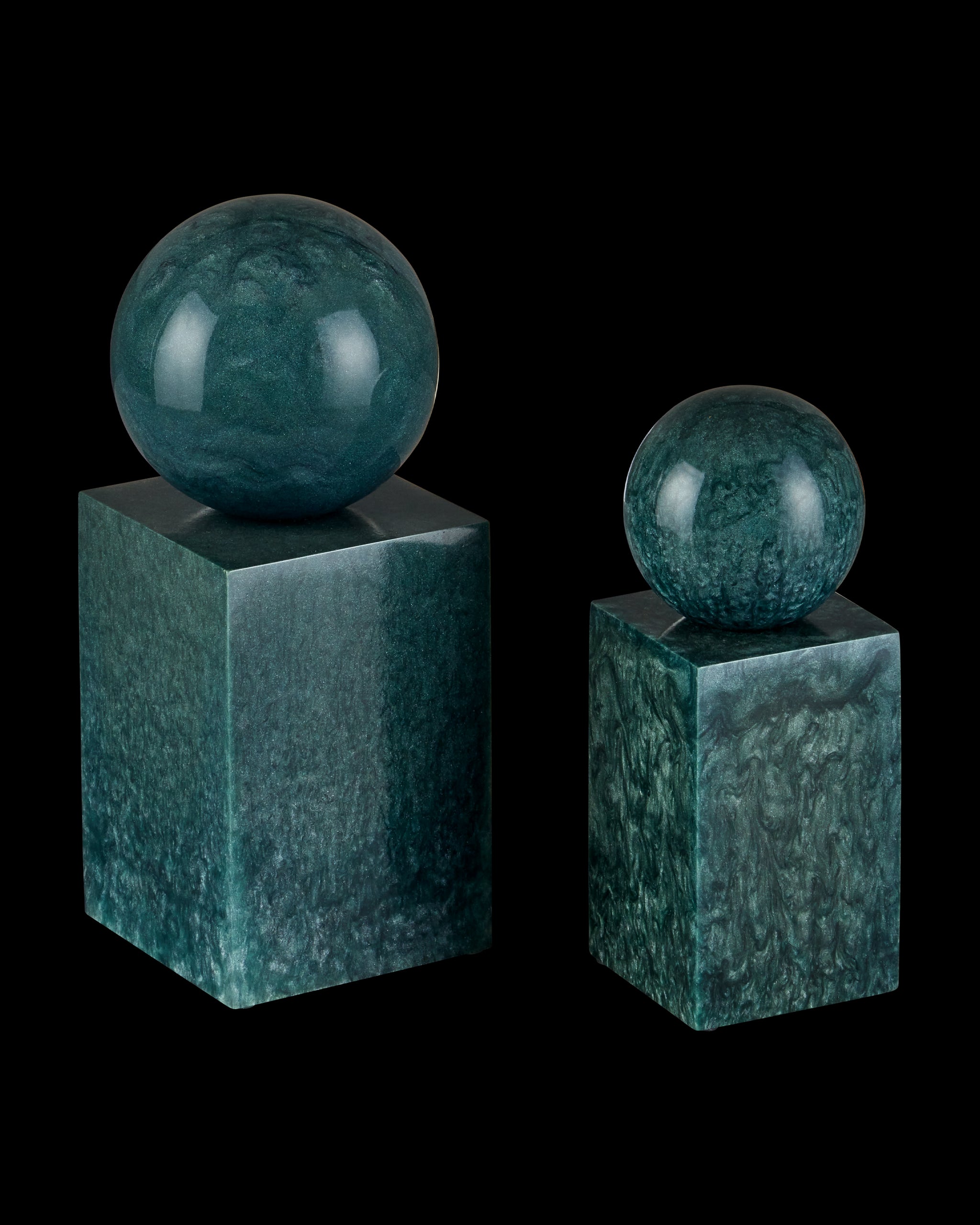 Currey & Company Nova Teal Object Set Of 2