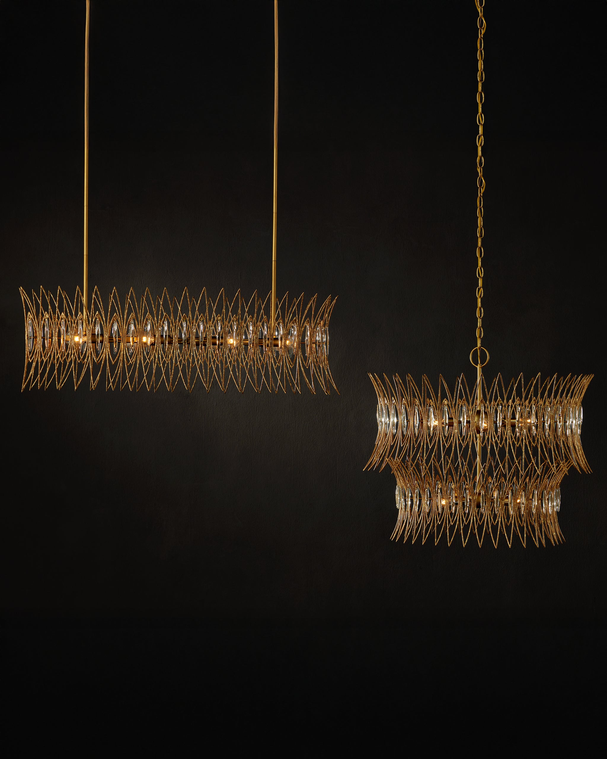 Currey & Company Marquise Oval Gold Chandelier