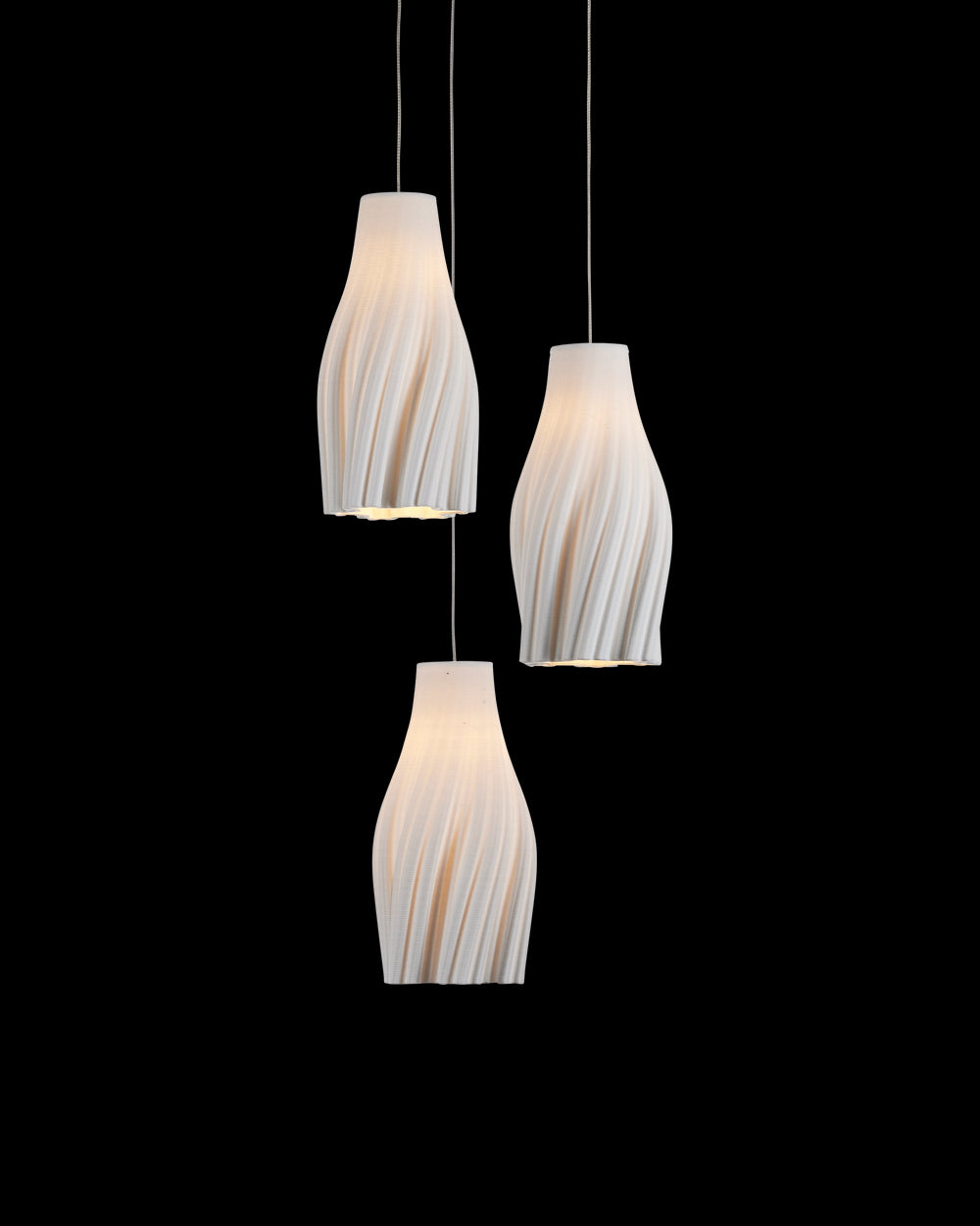Currey & Company Posh 3 Light Round Multi Drop Pendant