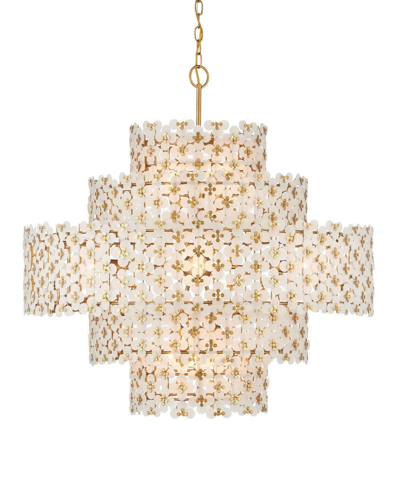 Currey & Company Spring Flower 35" Brass 12 Light Chandelier