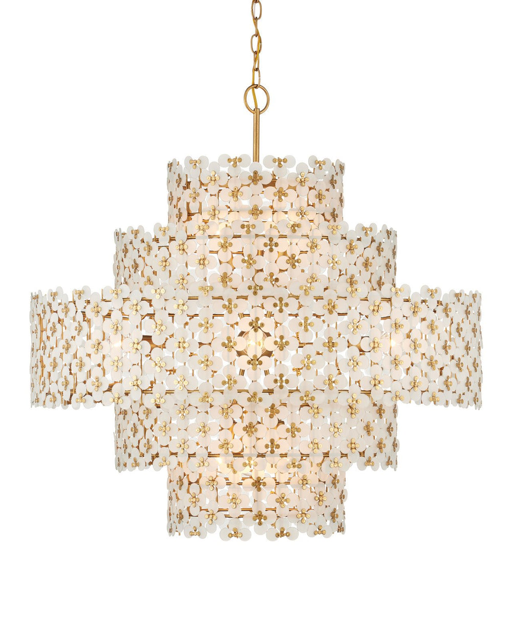 Currey & Company Spring Flower 35" Brass 12 Light Chandelier