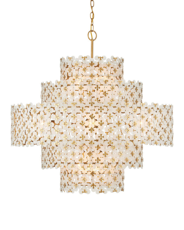 Currey & Company Spring Flower 35" Brass 12 Light Chandelier
