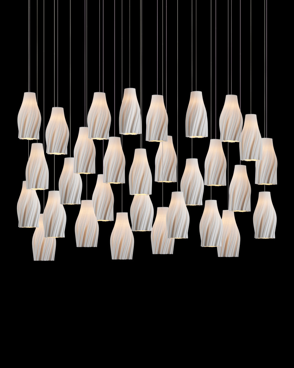 Currey & Company Posh 30 Light Linear Multi Drop Pendant