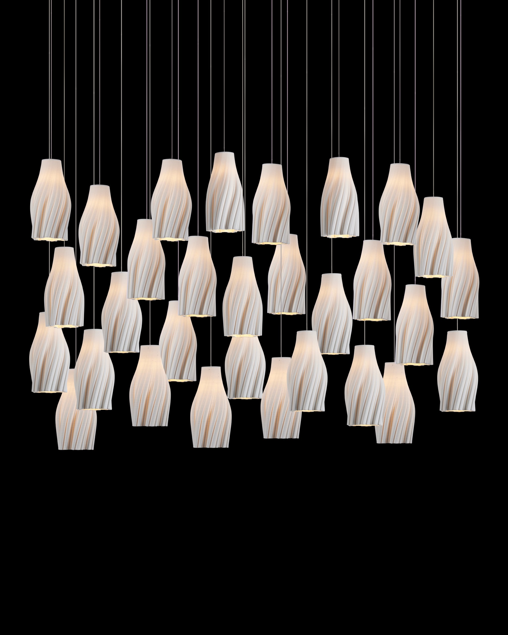 Currey & Company Posh 30 Light Linear Multi Drop Pendant