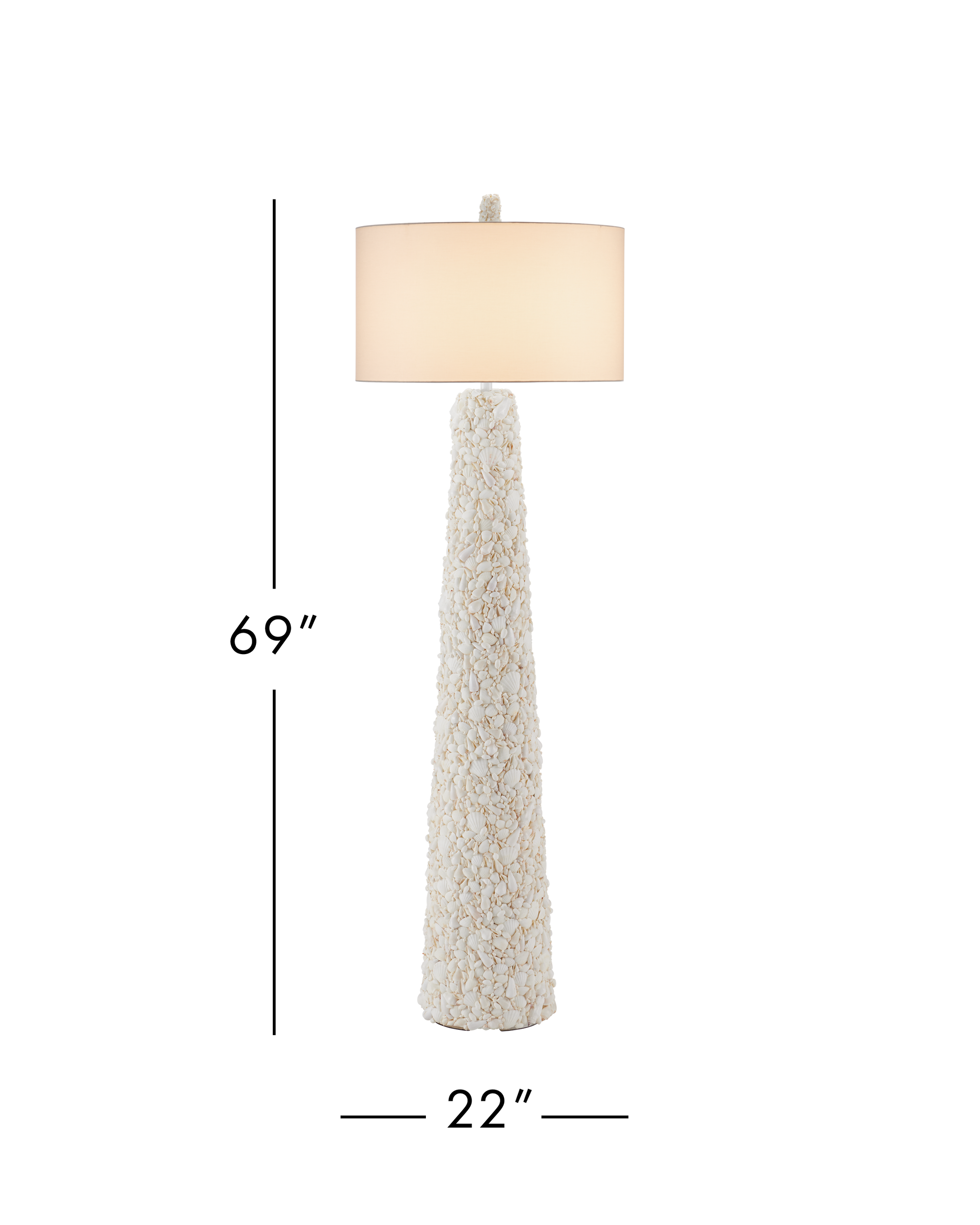 Currey & Company Turbinella White Floor Lamp
