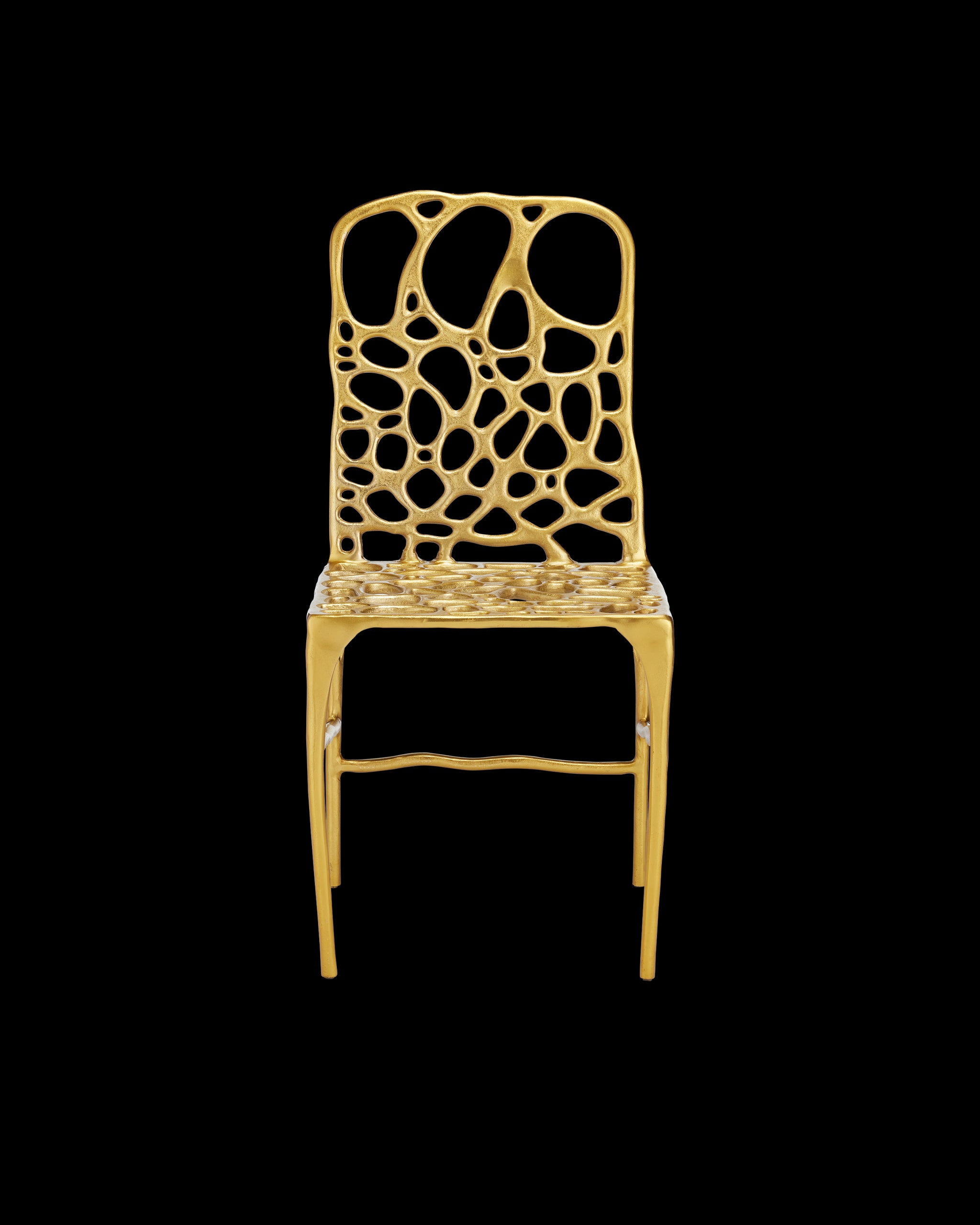 Currey & Company Honeycomb Gold Side Chair