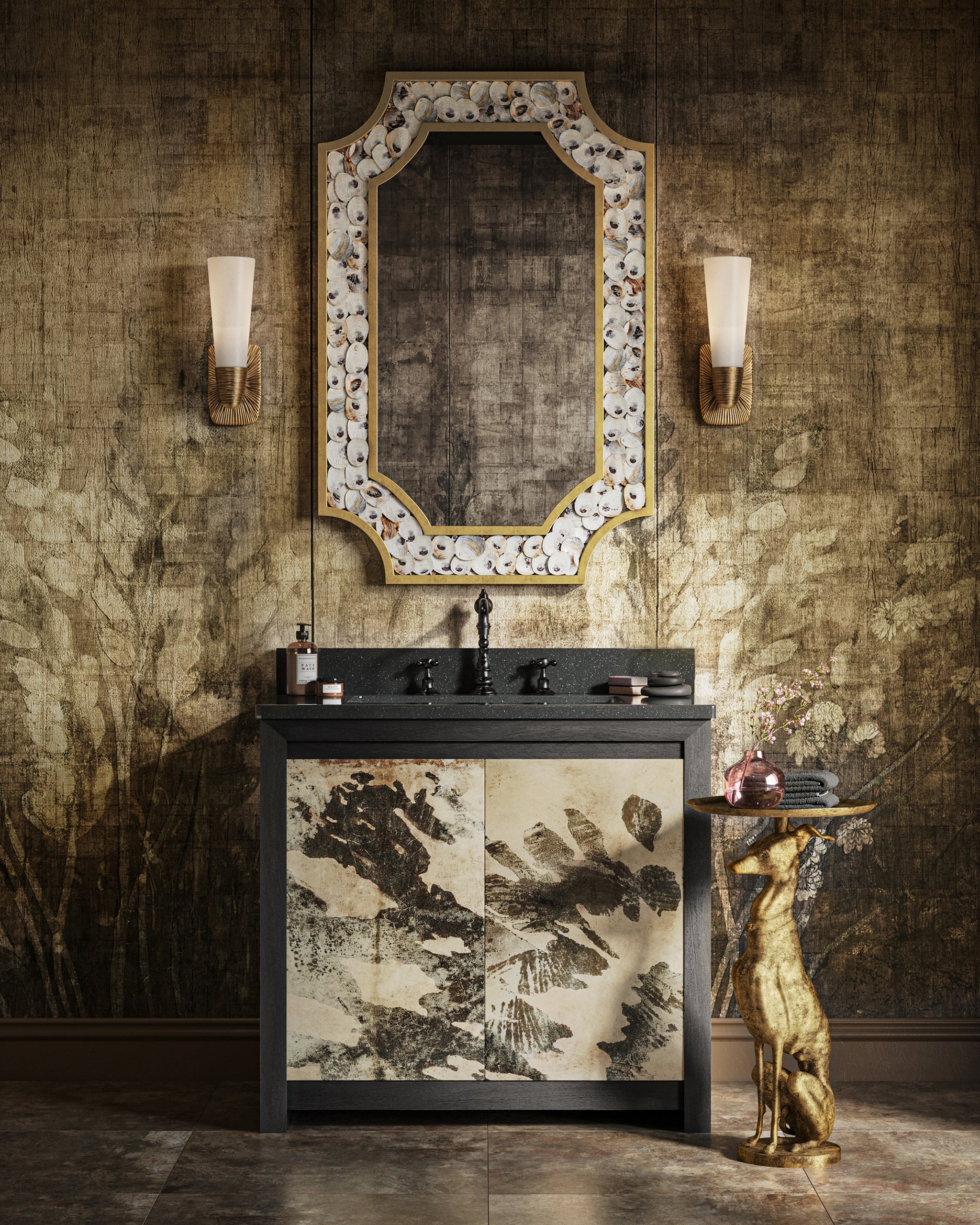 Currey & Company Ballyregan Brass Accent Table