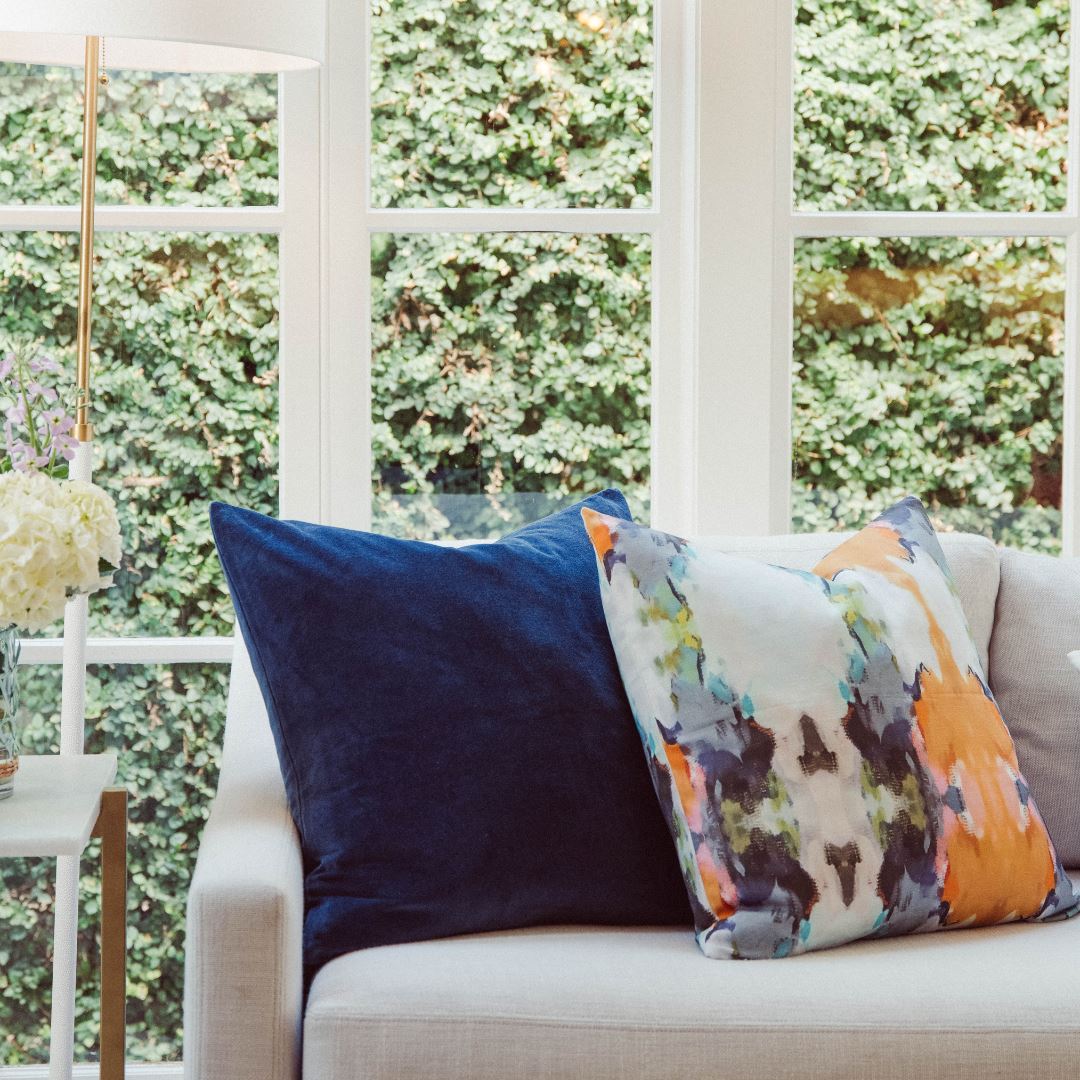 Laura Park Cobalt Blue Velvet Pillow