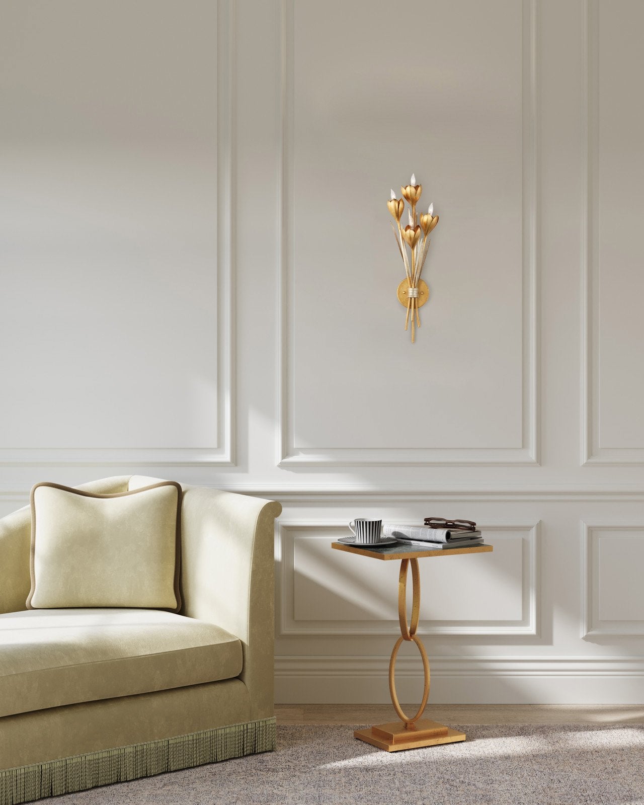 Currey & Company Hortensia Gold 4 Light Wall Sconce