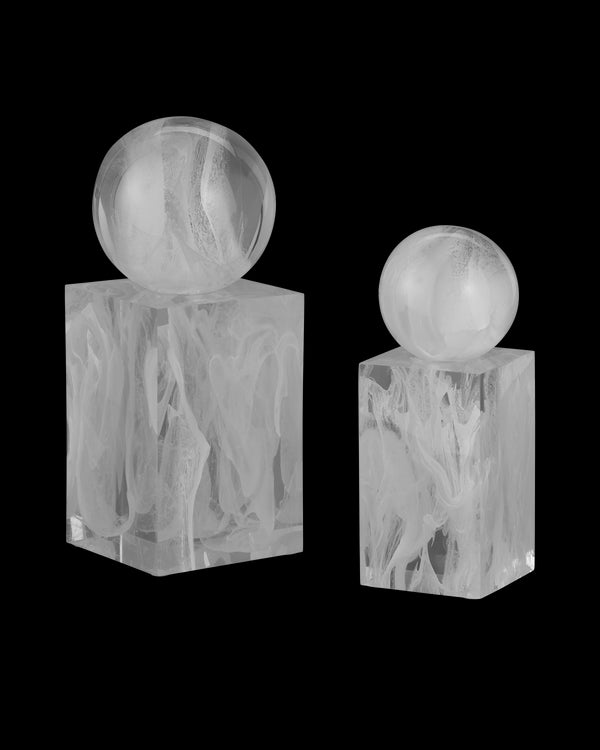 Currey & Company Nova White Objects Set Of 2