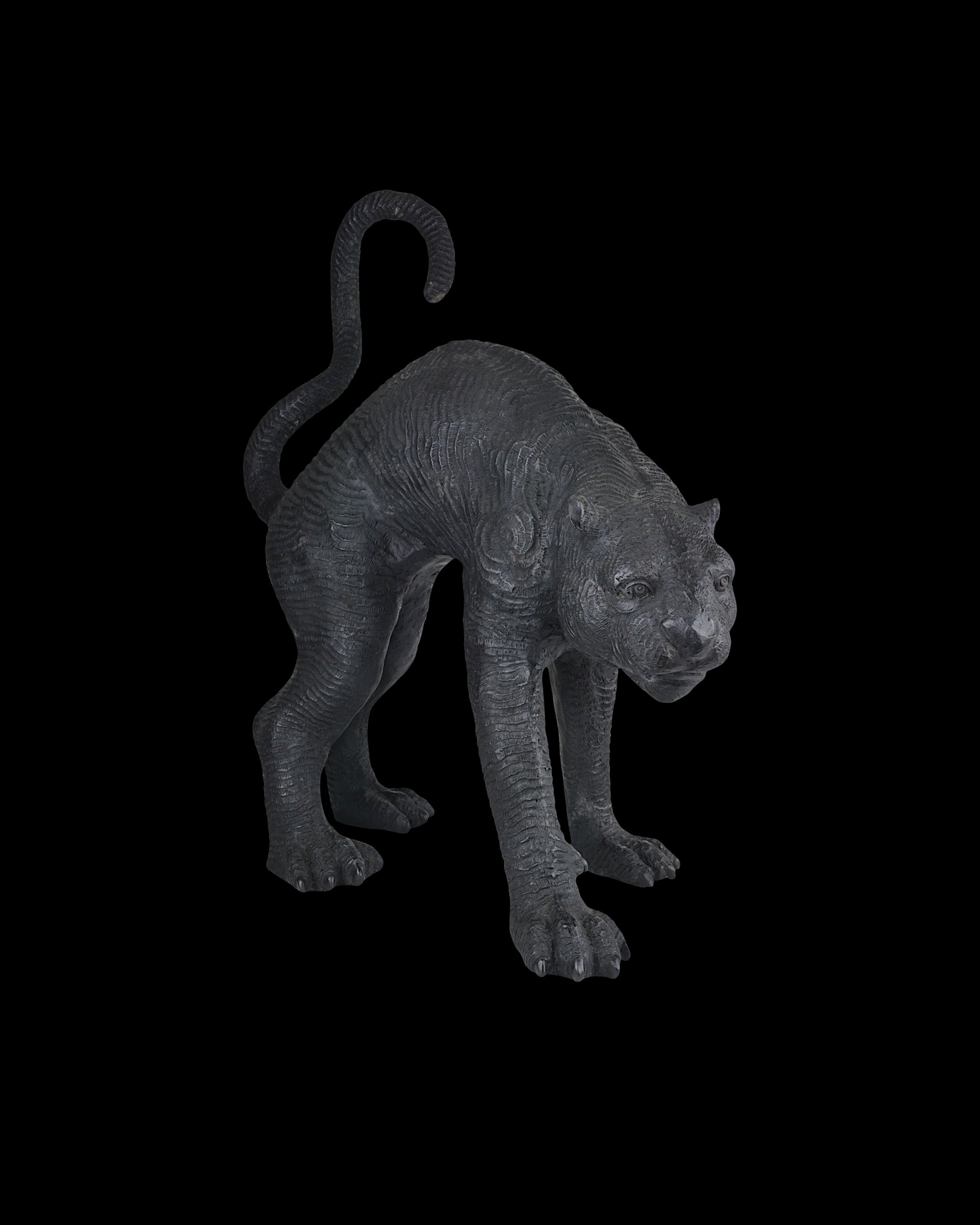Currey & Company Standing Black Panther Bronze