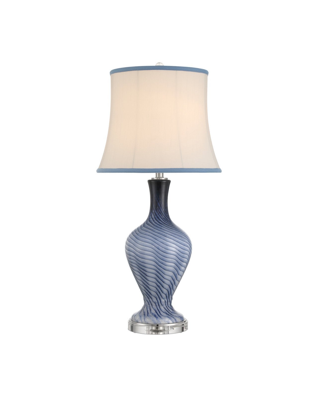 Currey & Company Zeta Grayish Blue Glass Table Lamp