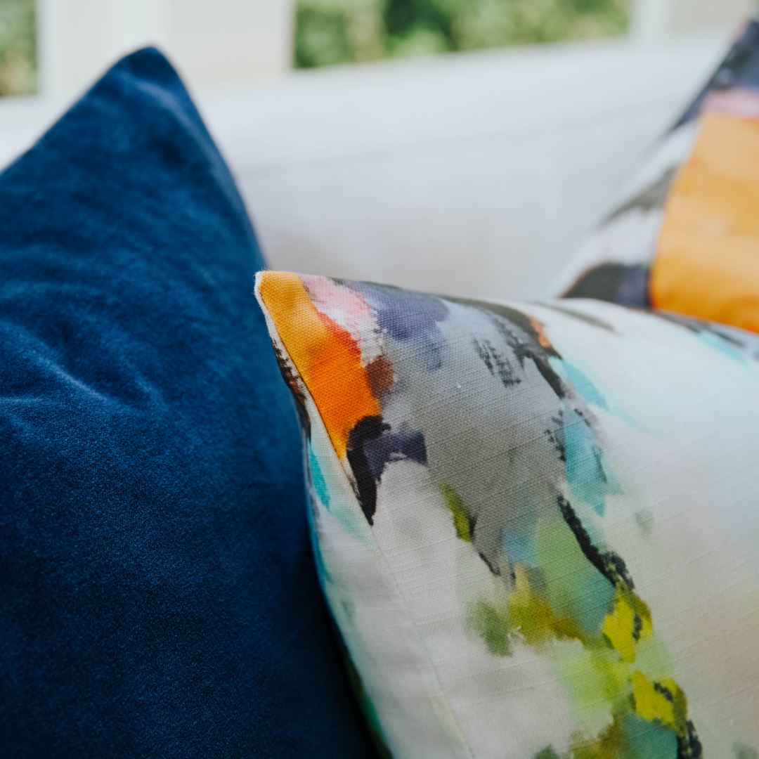 Laura Park Cobalt Blue Velvet Pillow