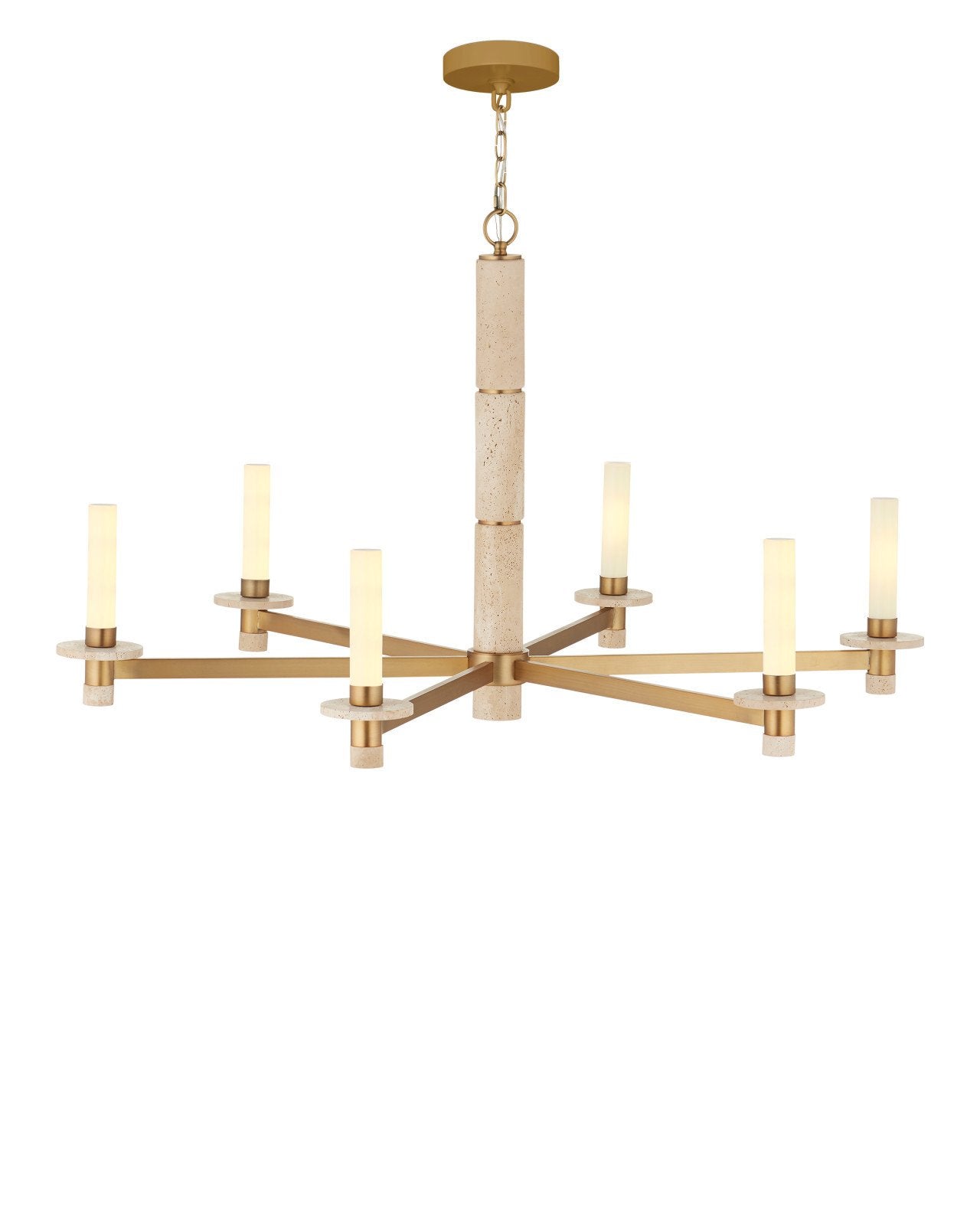 Currey & Company Marcelo 45" Antique Brass 6 Light Chandelier