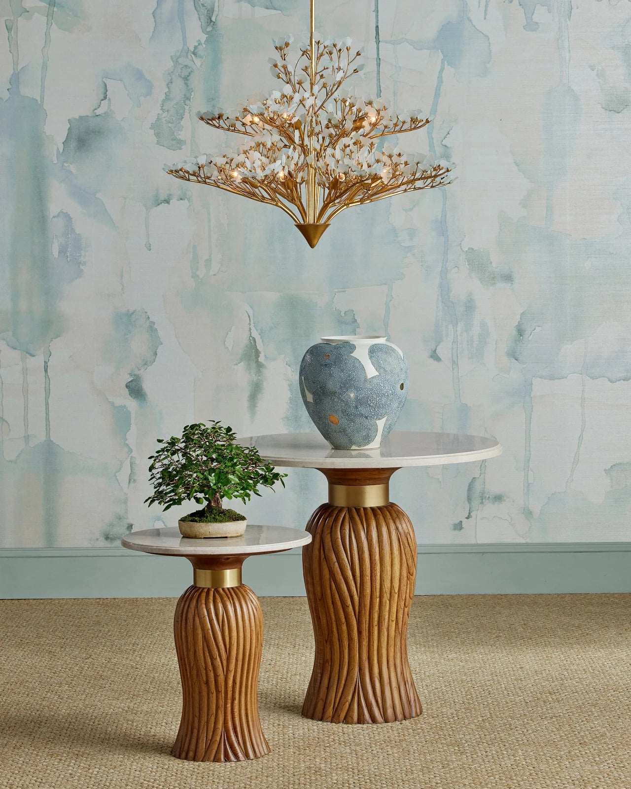 Currey & Company 22.5" Tassel Mindi Wood Accent Table