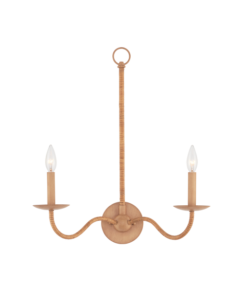 Currey & Company Saxon Double Light Tan Wall Sconce