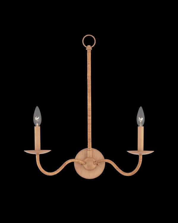 Currey & Company Saxon Double Light Tan Wall Sconce