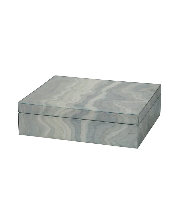 Jamie Young Elevation Decorative Box, Pale Blue Lacquer
