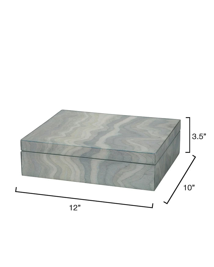 Jamie Young Elevation Decorative Box, Pale Blue Lacquer