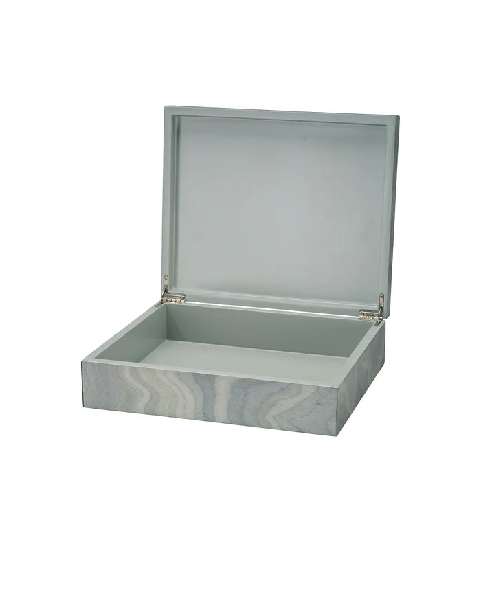 Jamie Young Elevation Decorative Box, Pale Blue Lacquer