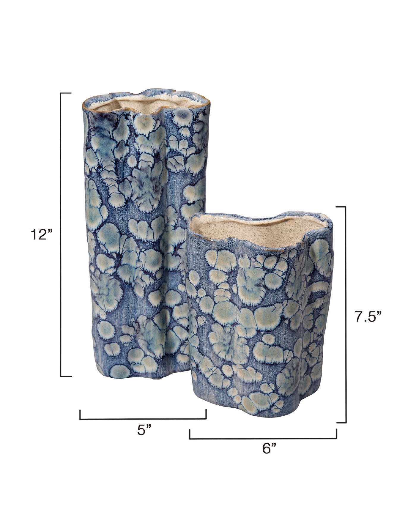 Jamie Young Cloud Ceramic Decorative Set Of 2 Vases
