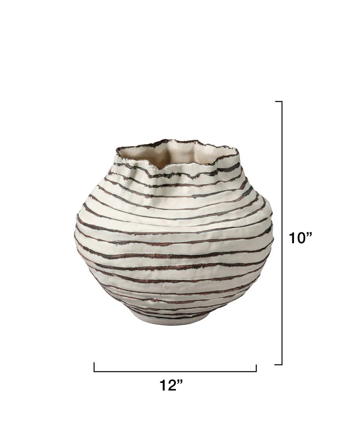Jamie Young Curvature Ceramic Vessel, Brown