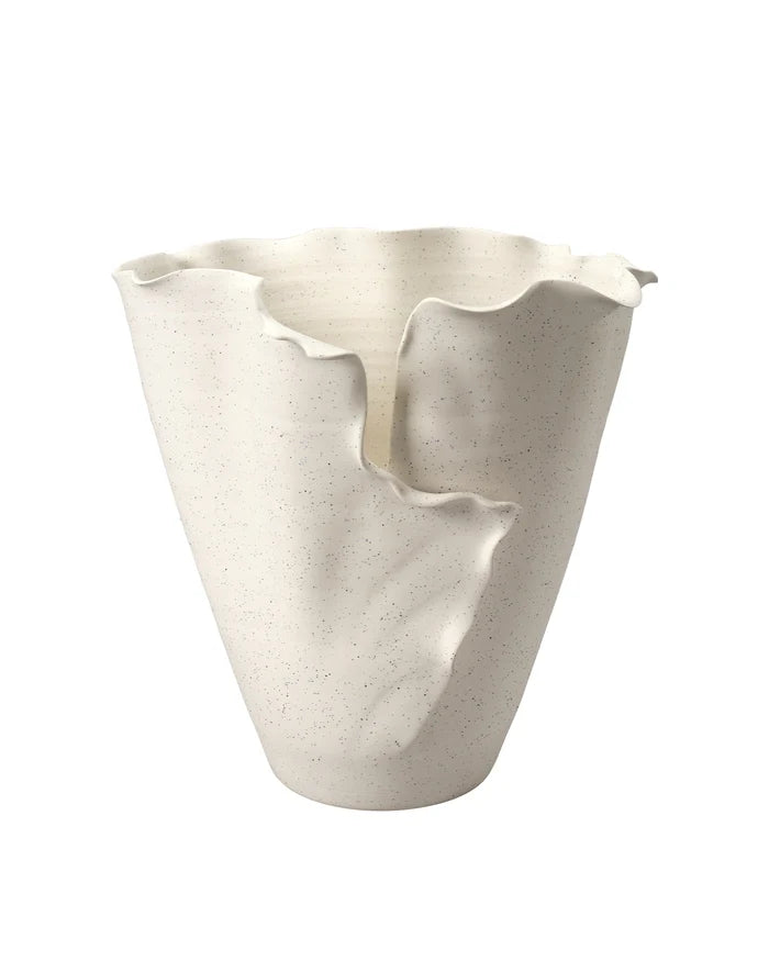 Jamie Young Flounce Porcelain Vase, White