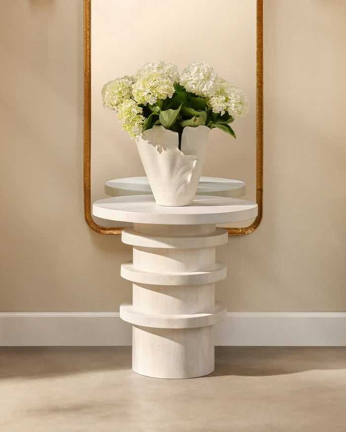 Jamie Young Flounce Porcelain Vase, White