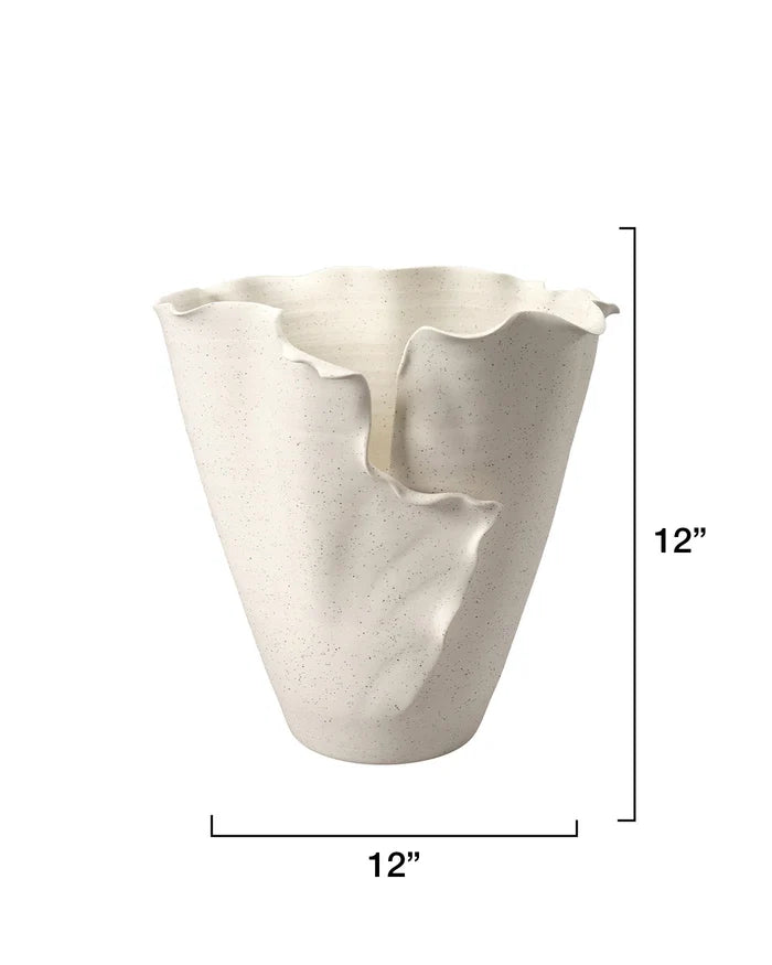 Jamie Young Flounce Porcelain Vase, White
