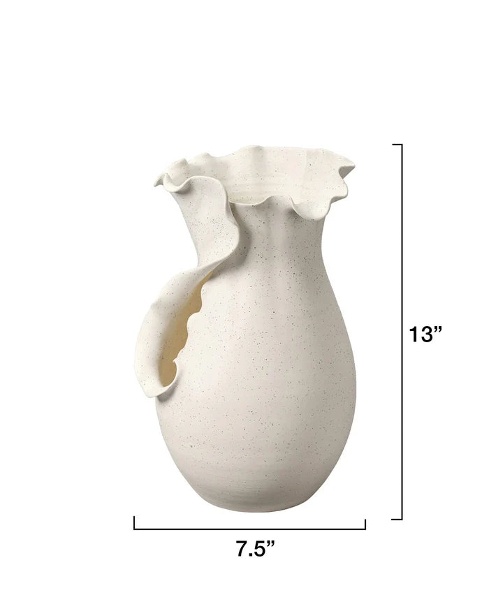 Jamie Young Flutter Porcelain Vessel, White