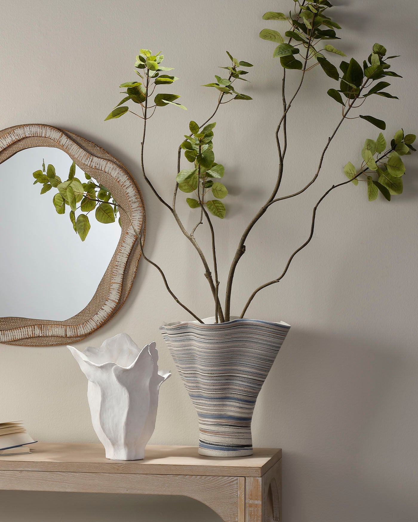 Jamie Young Splayed Porcelain Decorative Vase