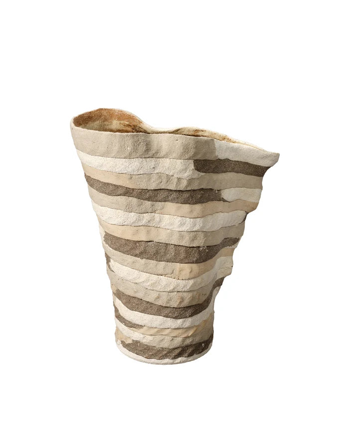 Jamie Young Textile Porcelain Tall Vase, Brown