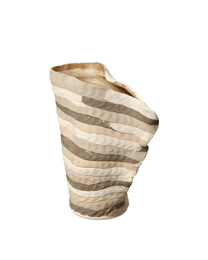 Jamie Young Textile Porcelain Tall Vase, Brown