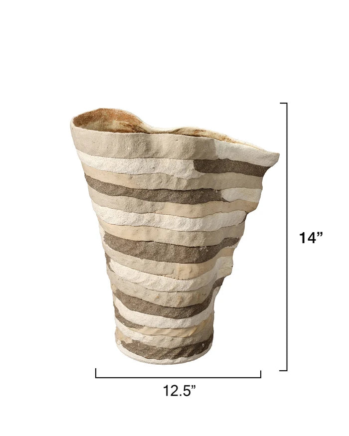 Jamie Young Textile Porcelain Tall Vase, Brown