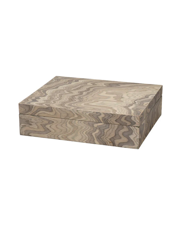 Jamie Young Valley Decorative Box, Sand Grey Veneer