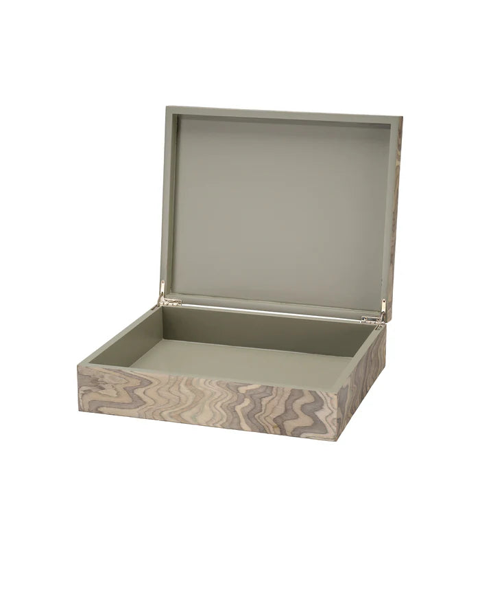 Jamie Young Valley Decorative Box, Sand Grey Veneer