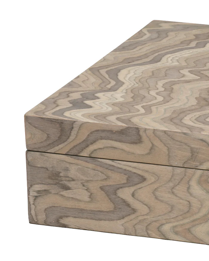Jamie Young Valley Decorative Box, Sand Grey Veneer