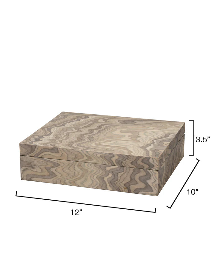 Jamie Young Valley Decorative Box, Sand Grey Veneer