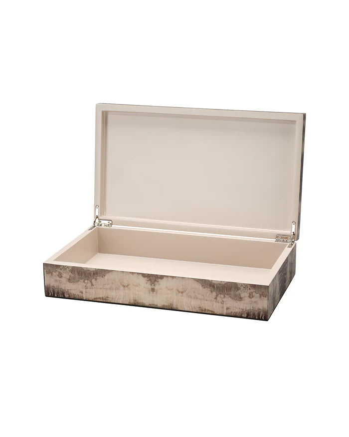 Jamie Young Venom Decorative Box, Charcoal Lacquer