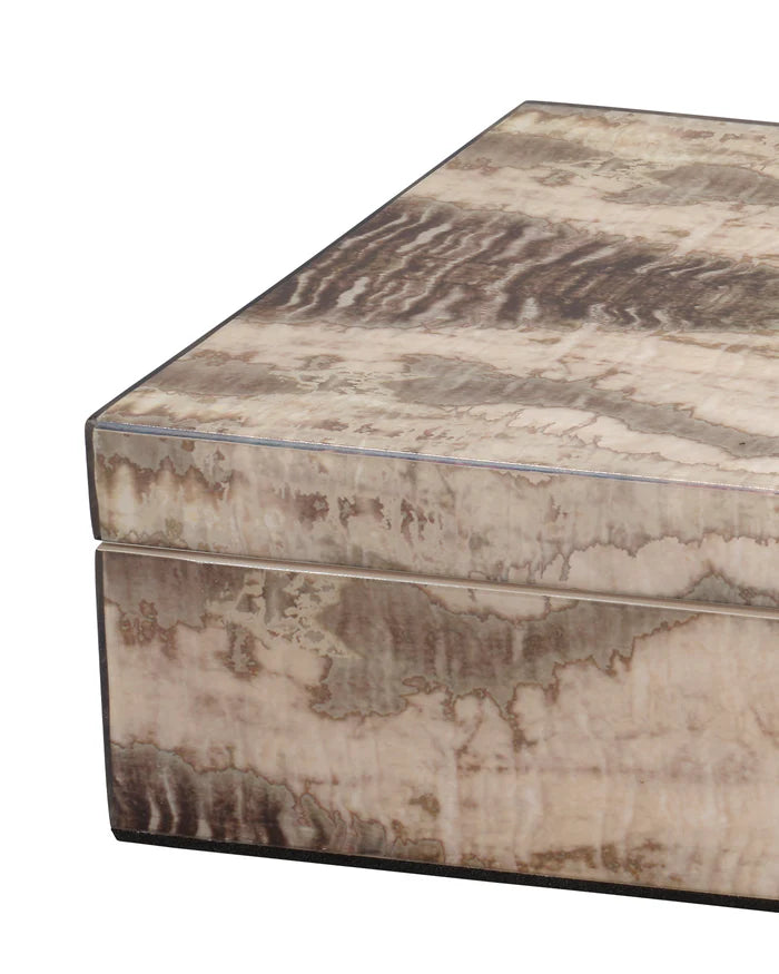 Jamie Young Venom Decorative Box, Charcoal Lacquer