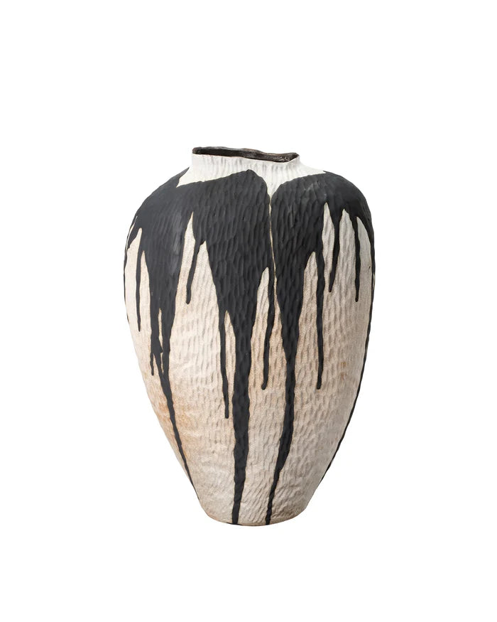 Jamie Young Zelda Ceramic Vase, Black And White