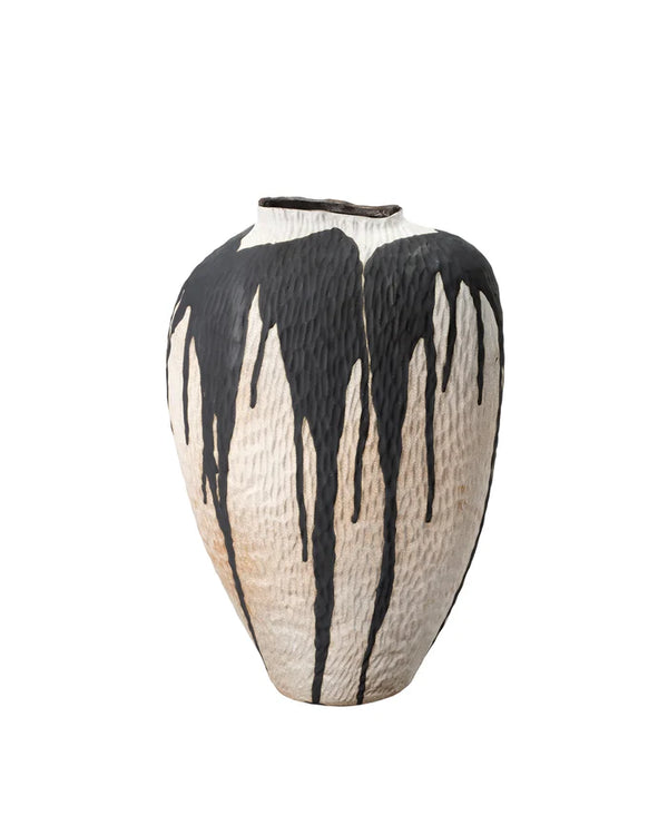 Jamie Young Zelda Ceramic Vase, Black And White