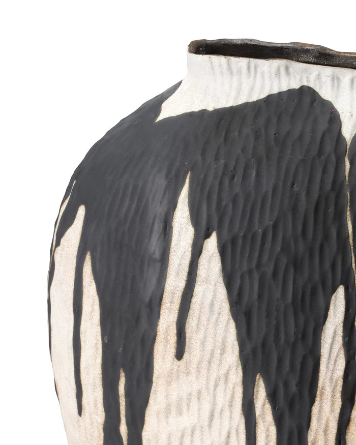 Jamie Young Zelda Ceramic Vase, Black And White