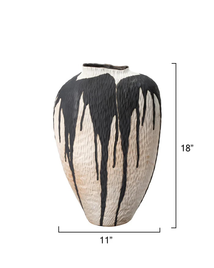 Jamie Young Zelda Ceramic Vase, Black And White