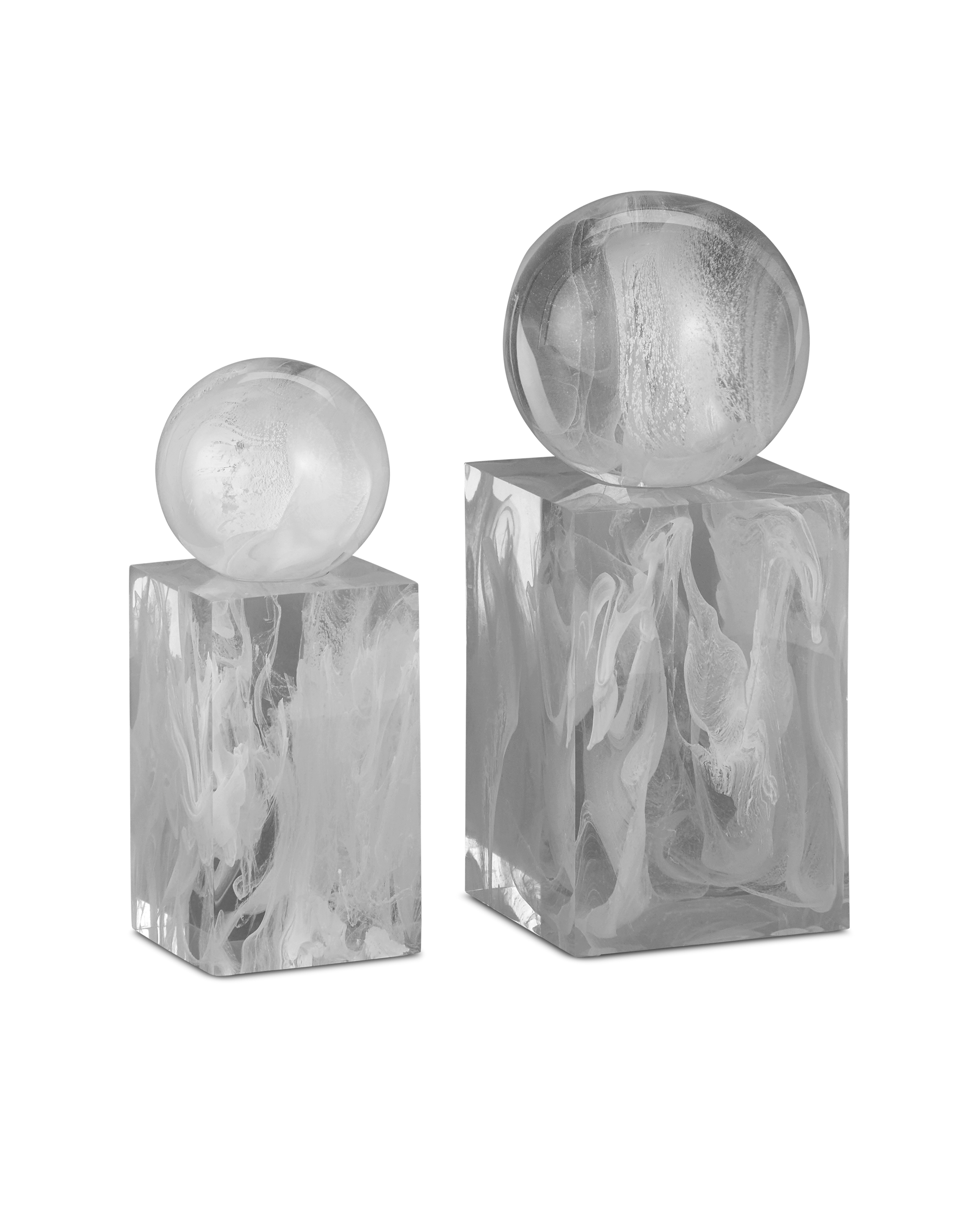 Currey & Company Nova White Objects Set Of 2