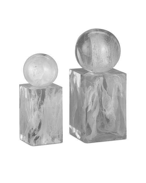 Currey & Company Nova White Objects Set Of 2