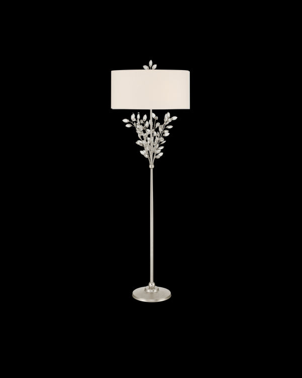 Currey & Company Forget Me Not Silver Floor Lamp