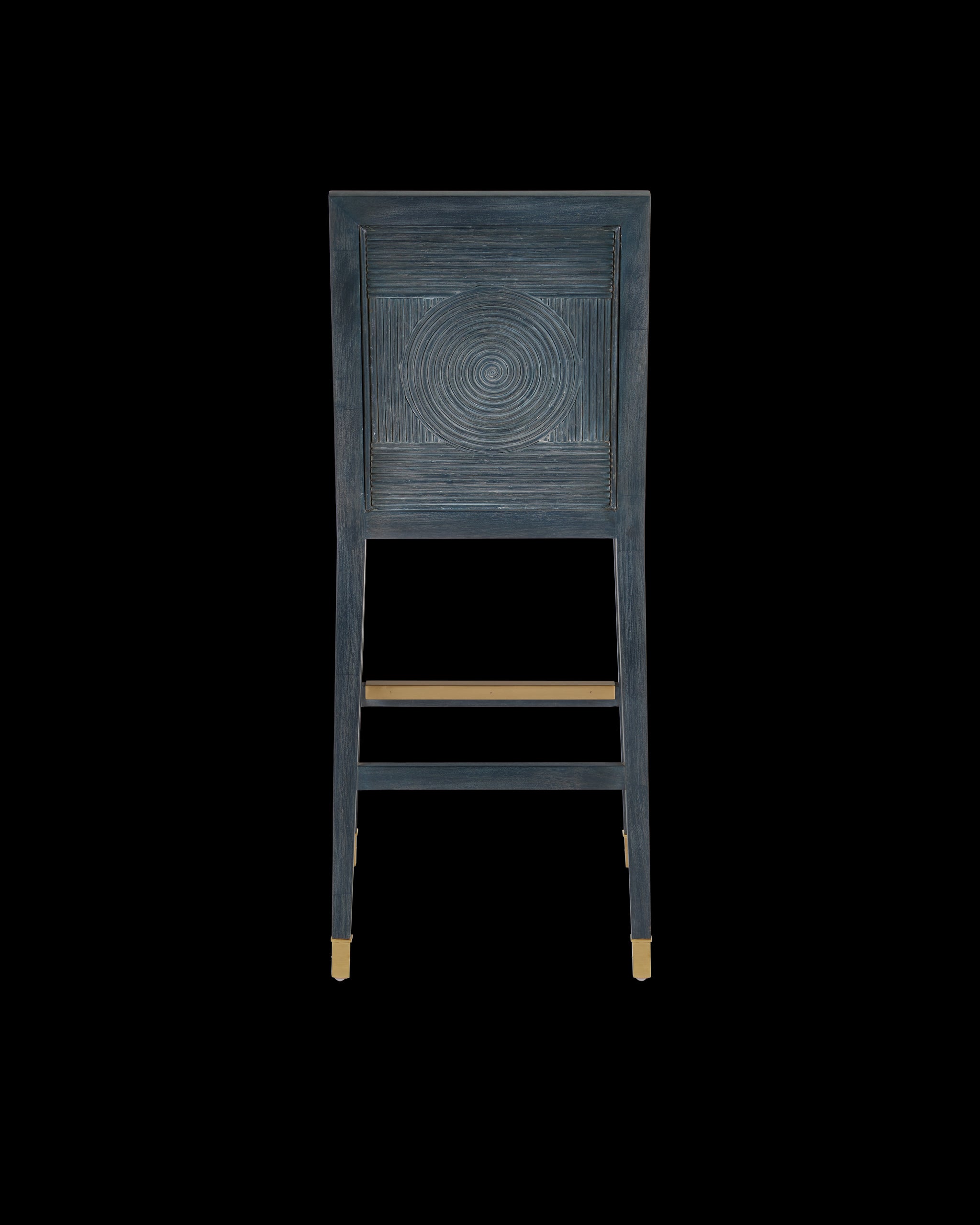 Currey & Company Santos Vintage Navy Bar Stool, Barrett Dusk